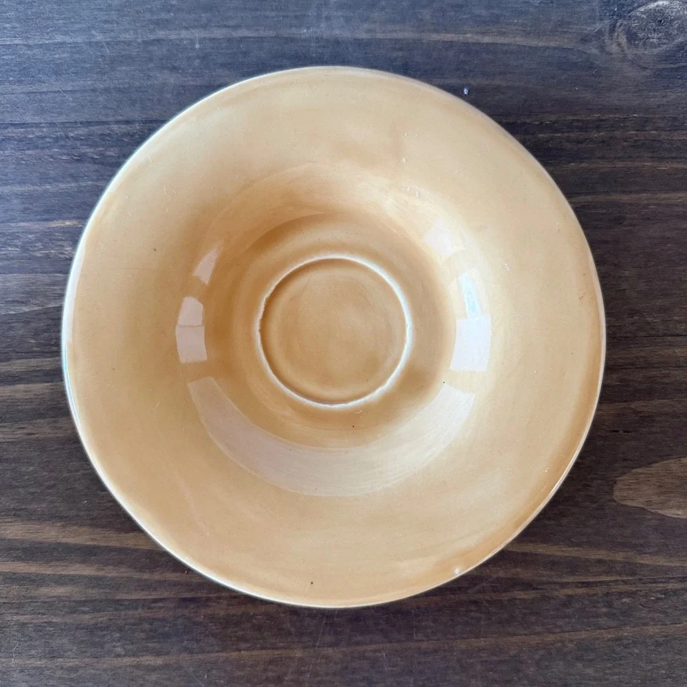 Vintage Pottery‎ Barn Sausalito Amber Espresso Cup Saucer Set 8pc Mexico